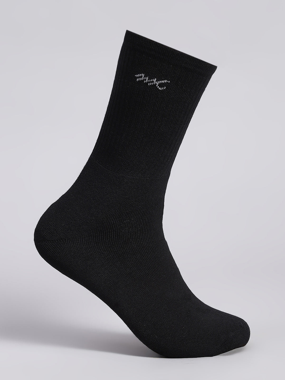 Men Cotton Blend Solid Calf Length Socks (Pack of 3)