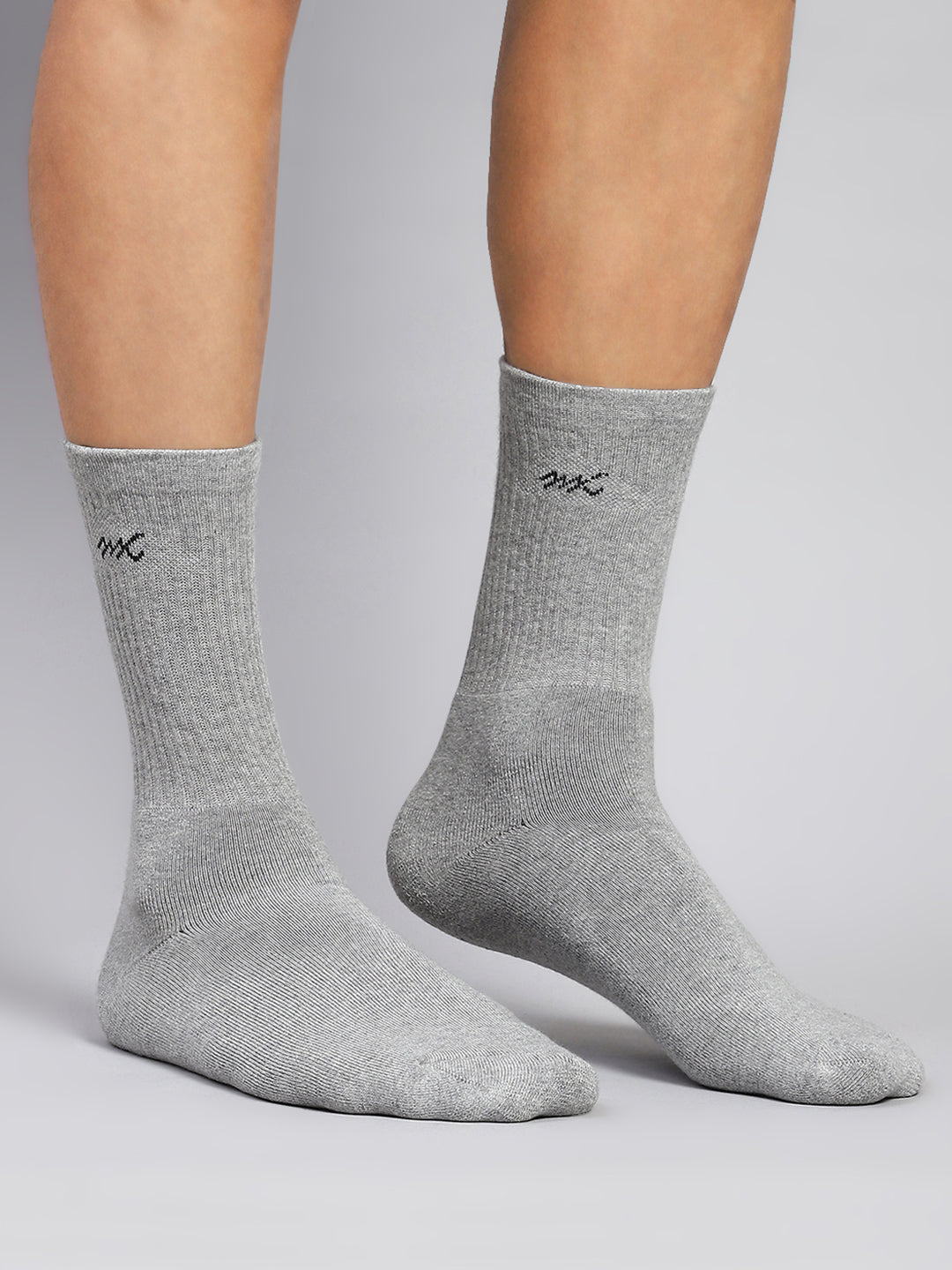 Men Cotton Blend Solid Calf Length Socks (Pack of 3)