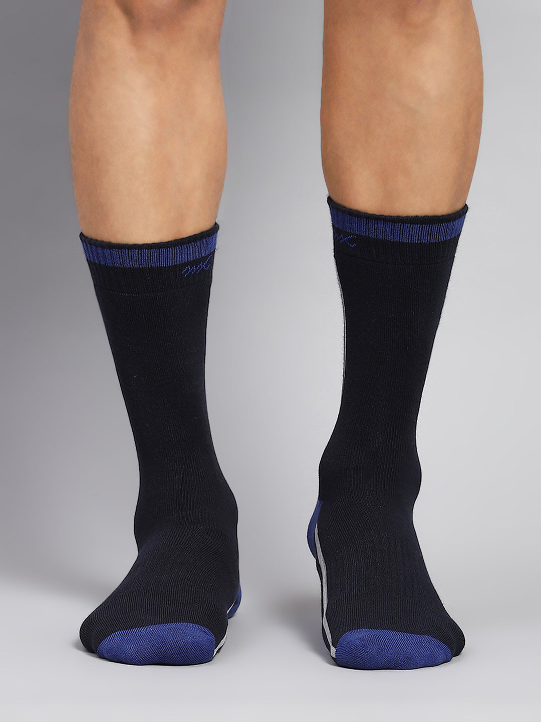 Men Cotton Blend Self Design Calf Length Socks (Pack of 3)