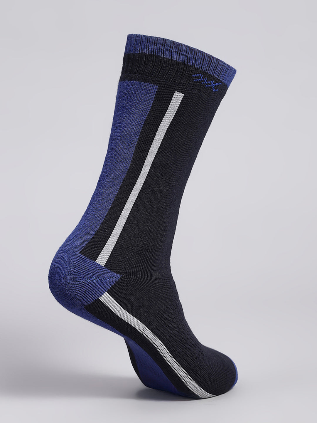 Men Cotton Blend Self Design Calf Length Socks (Pack of 3)