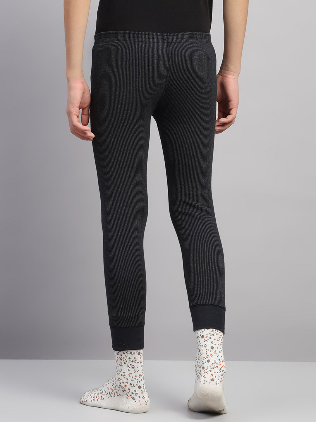 Kids Black Solid Regular Fit Thermal Lower