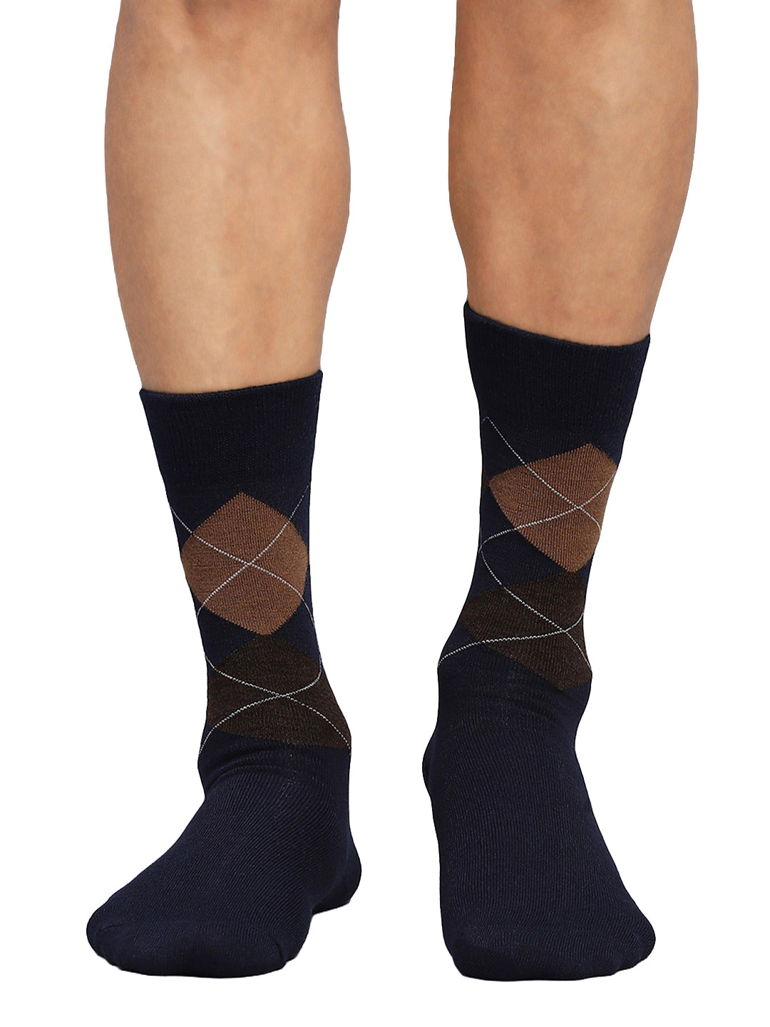 Men Cotton Blend Solid Calf Length Socks (1 Pair)