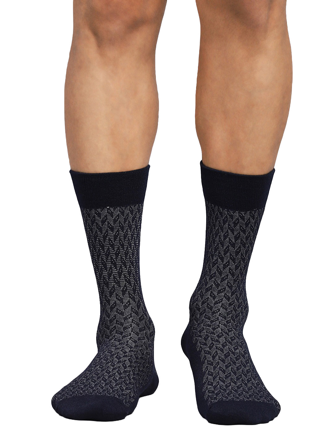 Men Cotton Blend Solid Calf Length Socks (1 Pair)