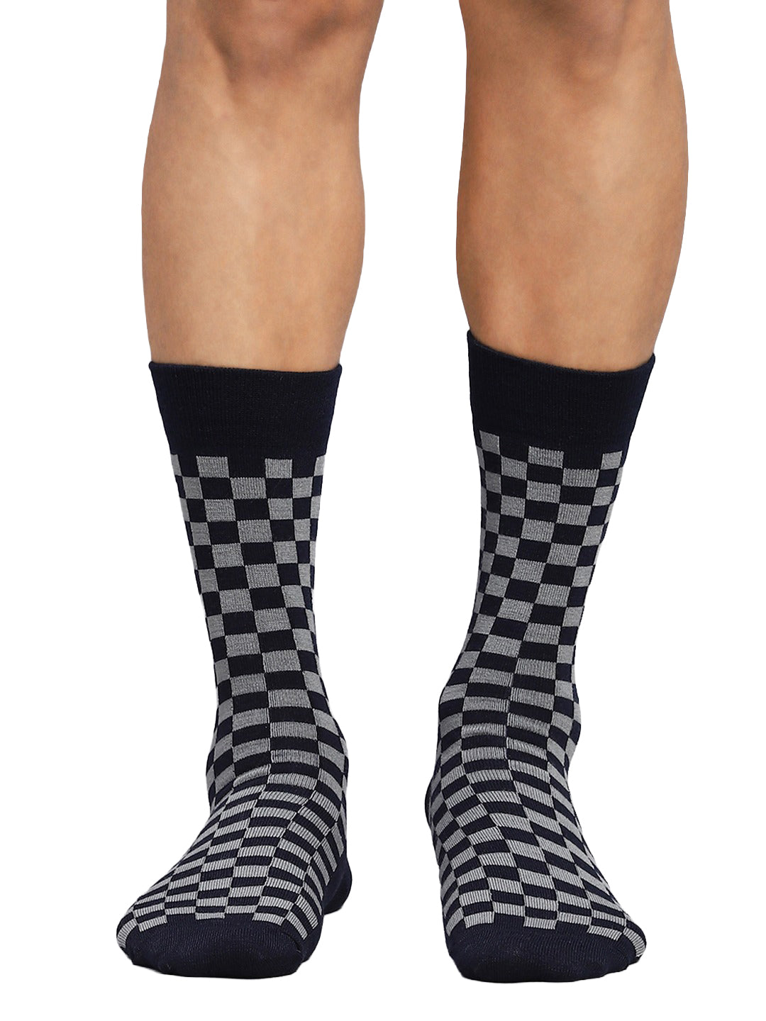 Men Cotton Blend Solid Calf Length Socks (1 Pair)