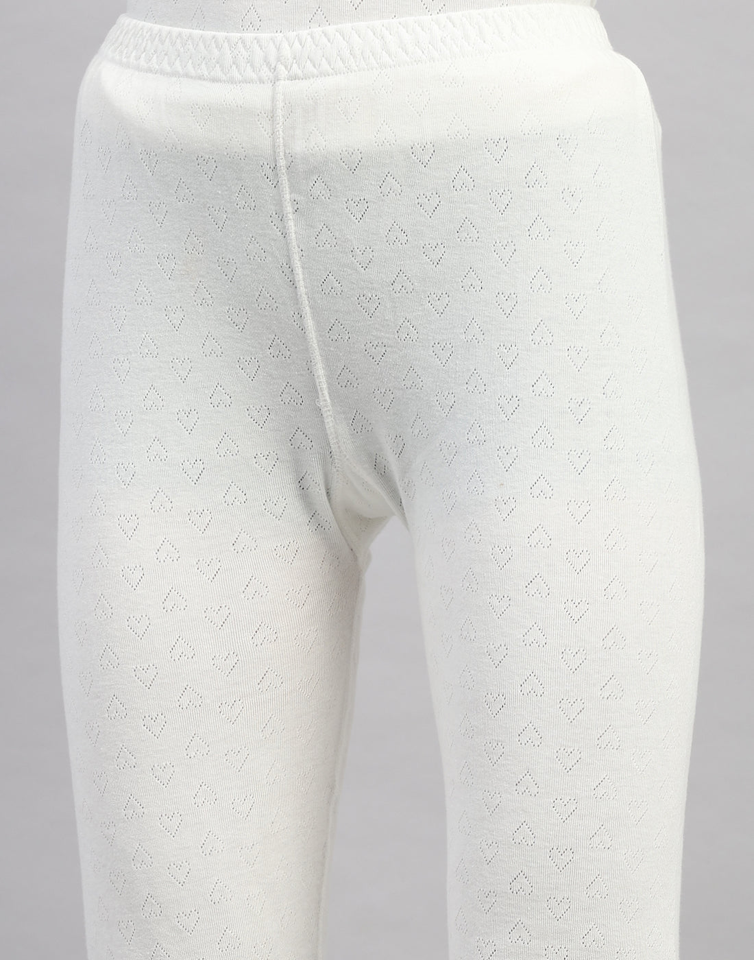 Women Off White Solid Regular Fit Thermal Lower