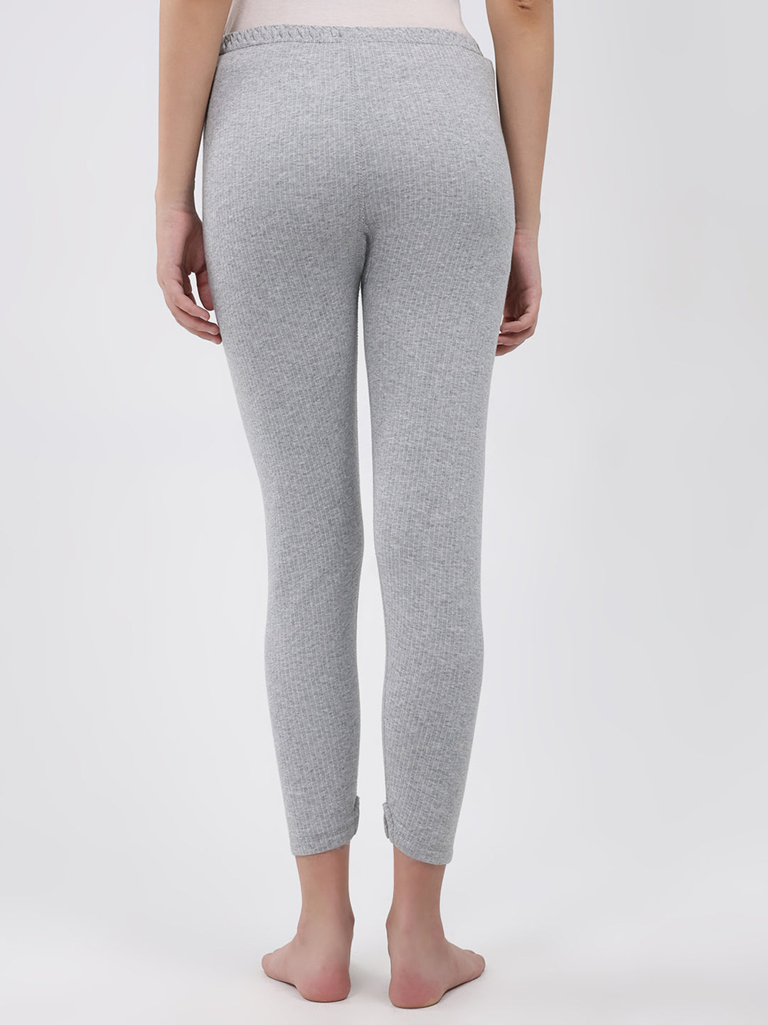 Women Grey Solid Thermal Lower