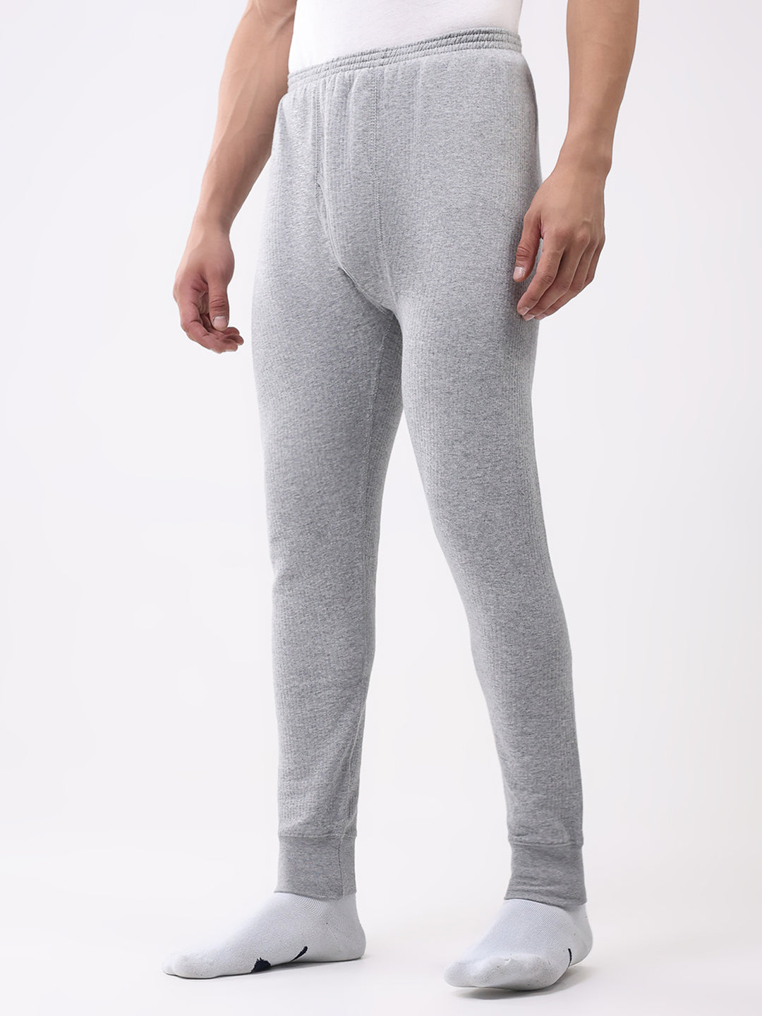 Men Grey Solid Thermal Lower
