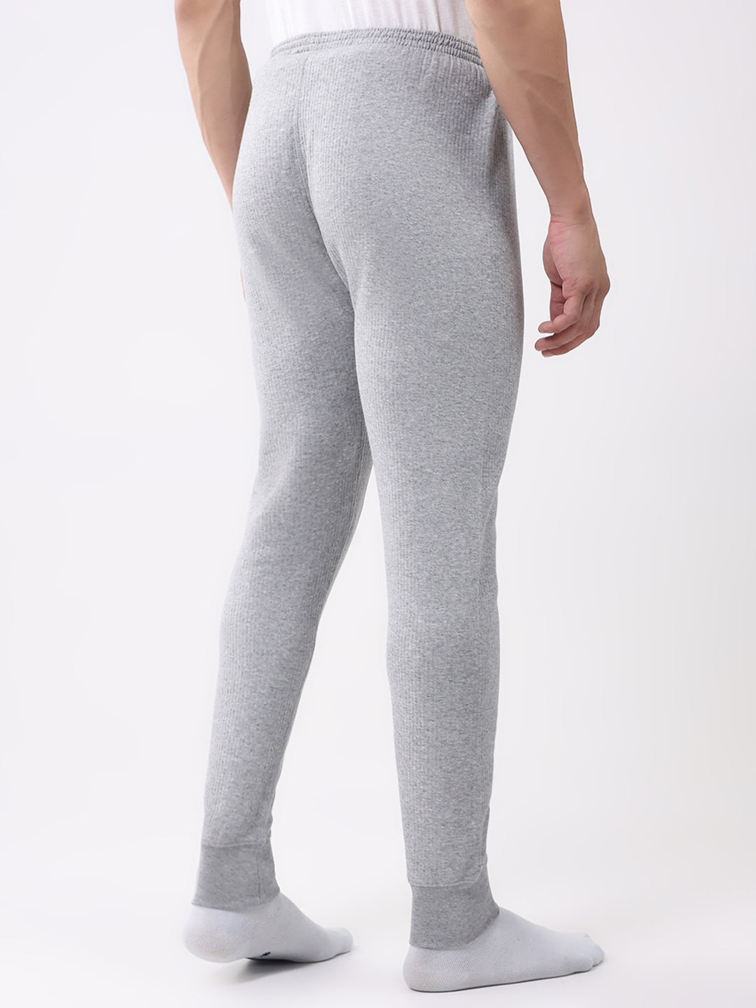 Men Grey Solid Thermal Lower