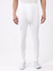 Men White Solid Thermal Lower