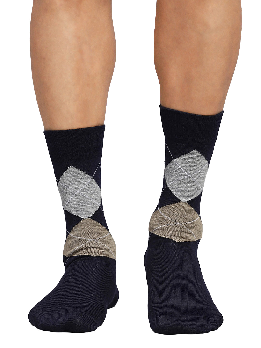 Men Cotton Blend Solid Calf Length Socks (1 Pair)