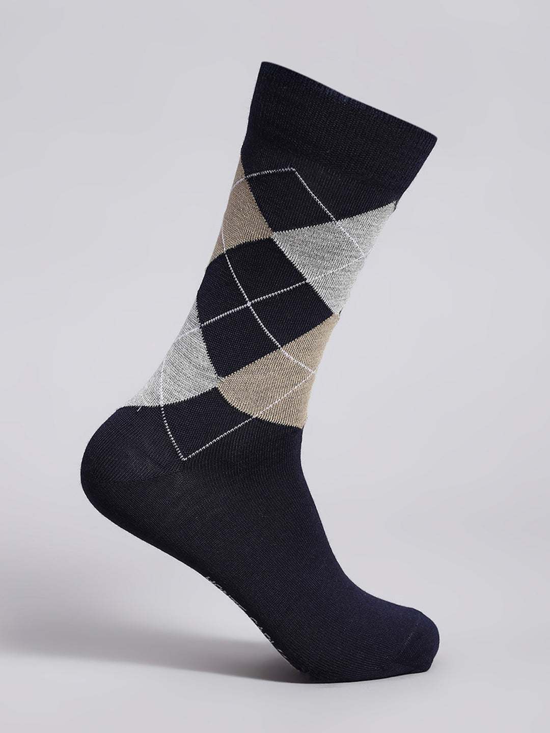 Men Cotton Blend Solid Calf Length Socks (1 Pair)