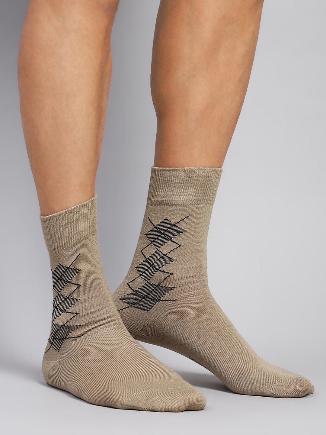 Men Cotton Blend Solid Calf Length Socks (1 Pair)