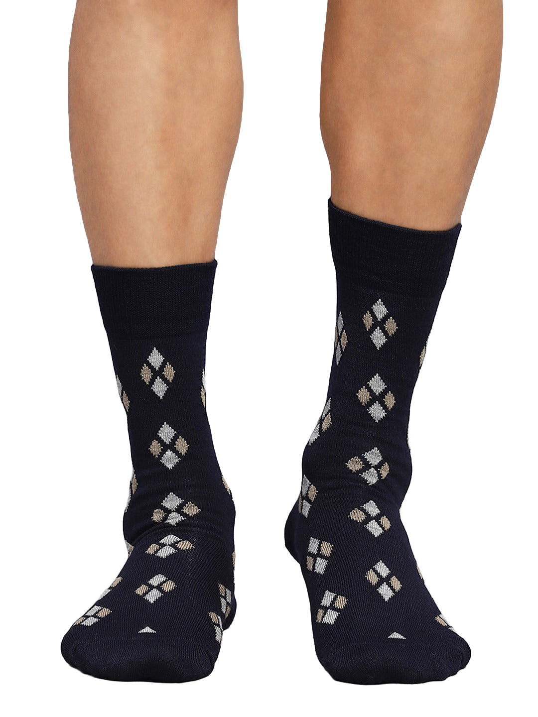 Men Cotton Blend Solid Calf Length Socks (1 Pair)