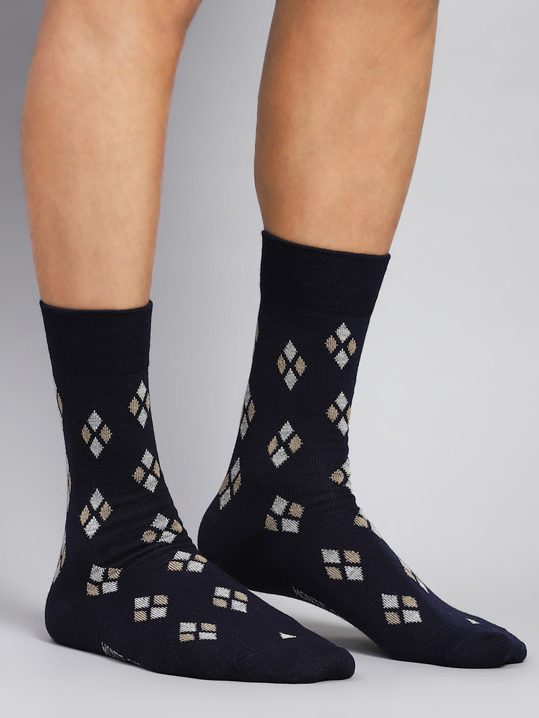 Men Cotton Blend Solid Calf Length Socks (1 Pair)