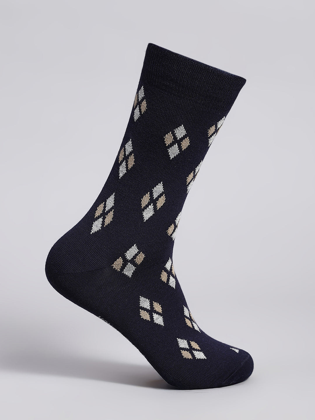 Men Cotton Blend Solid Calf Length Socks (1 Pair)