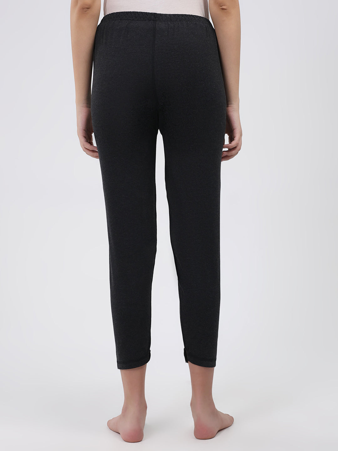 Women Black Solid Thermal Lower
