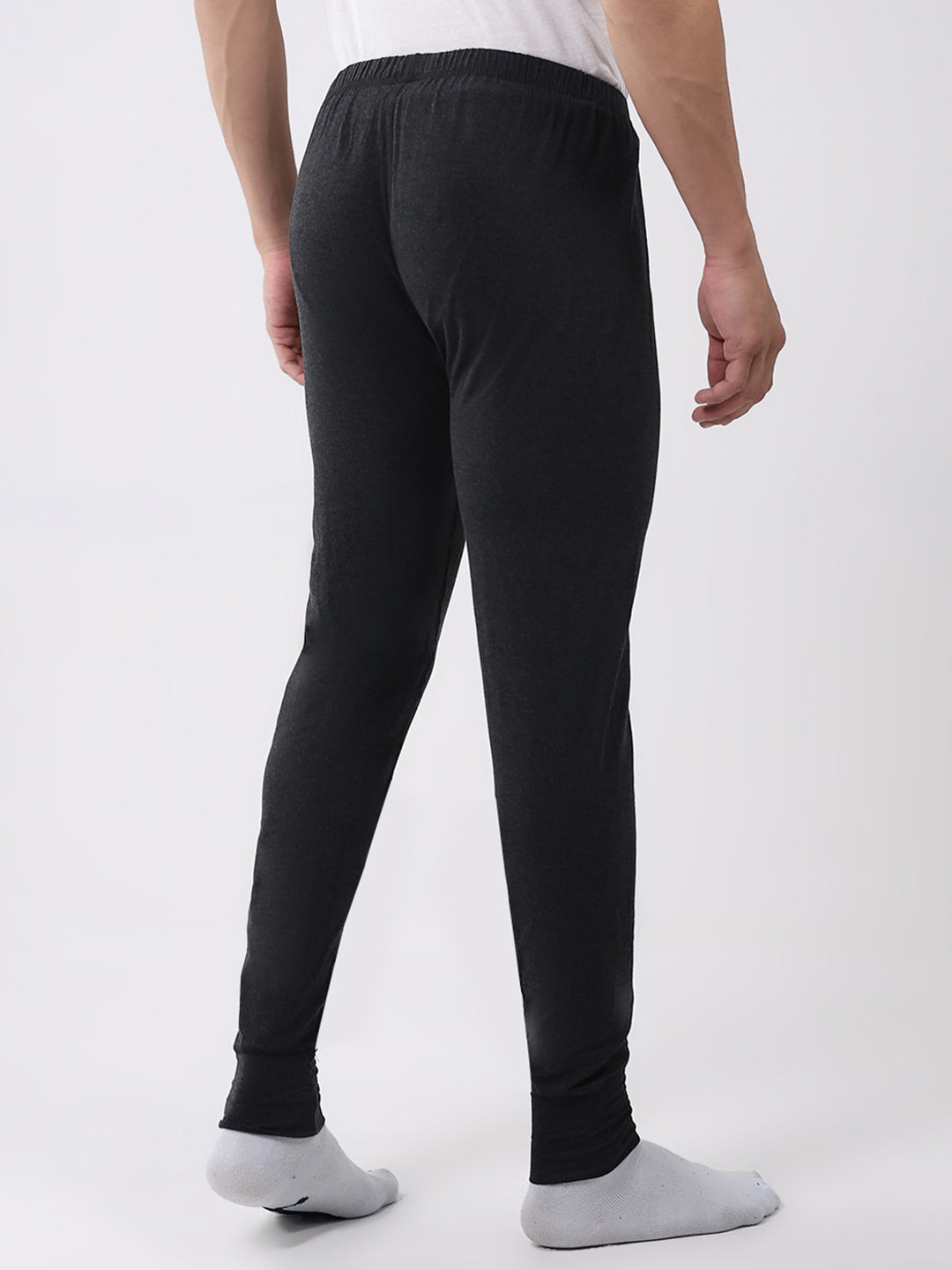 Men Black Solid Thermal Lower