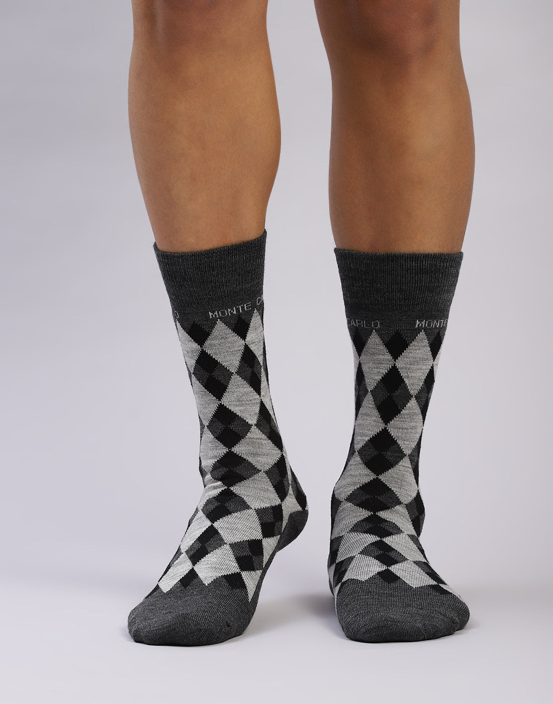 Men Cotton Blend Self Design Calf Length Socks (1 Pair)