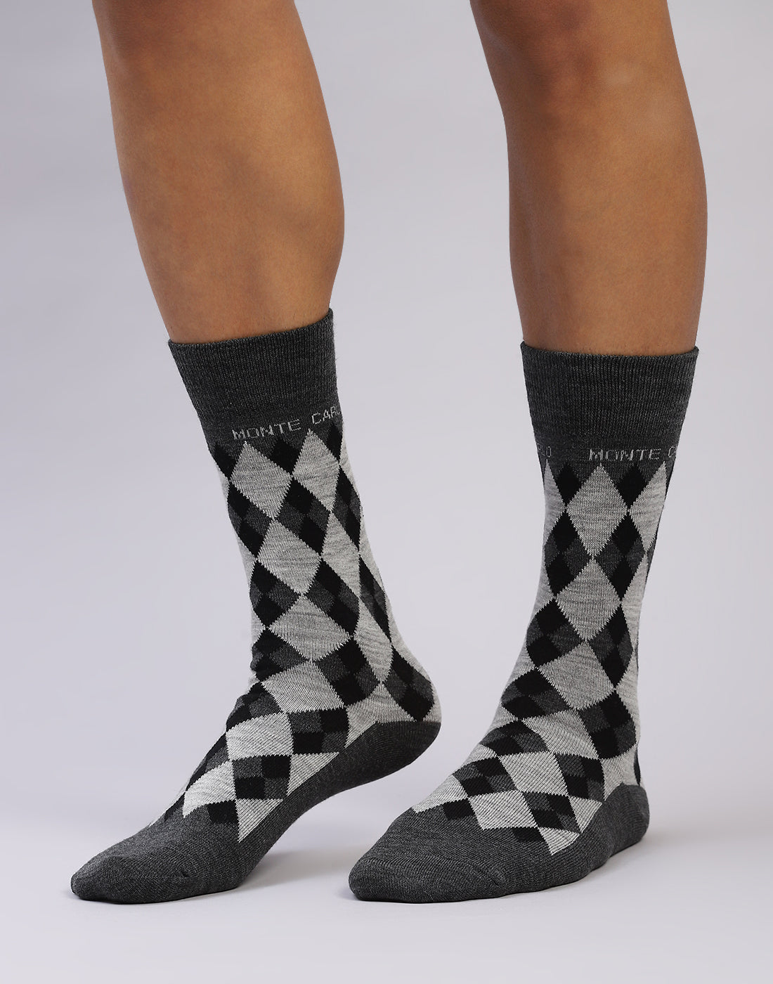 Men Cotton Blend Self Design Calf Length Socks (1 Pair)
