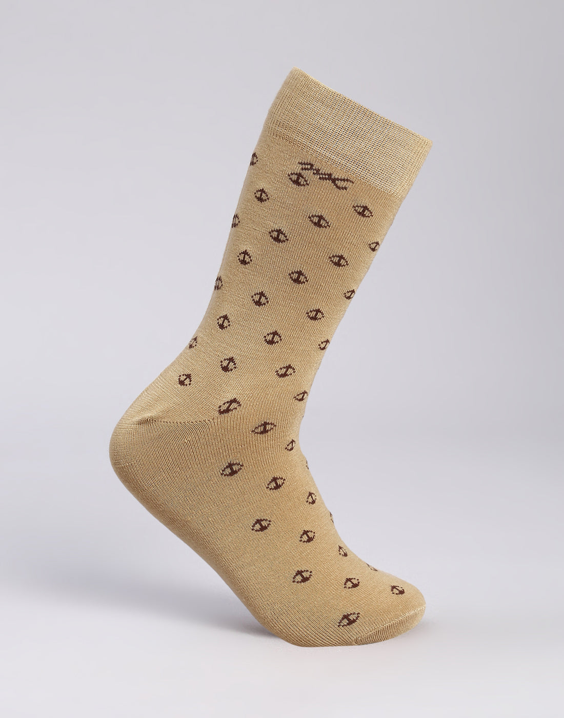 Men Cotton Blend Self Design Calf Length Socks (1 Pair)