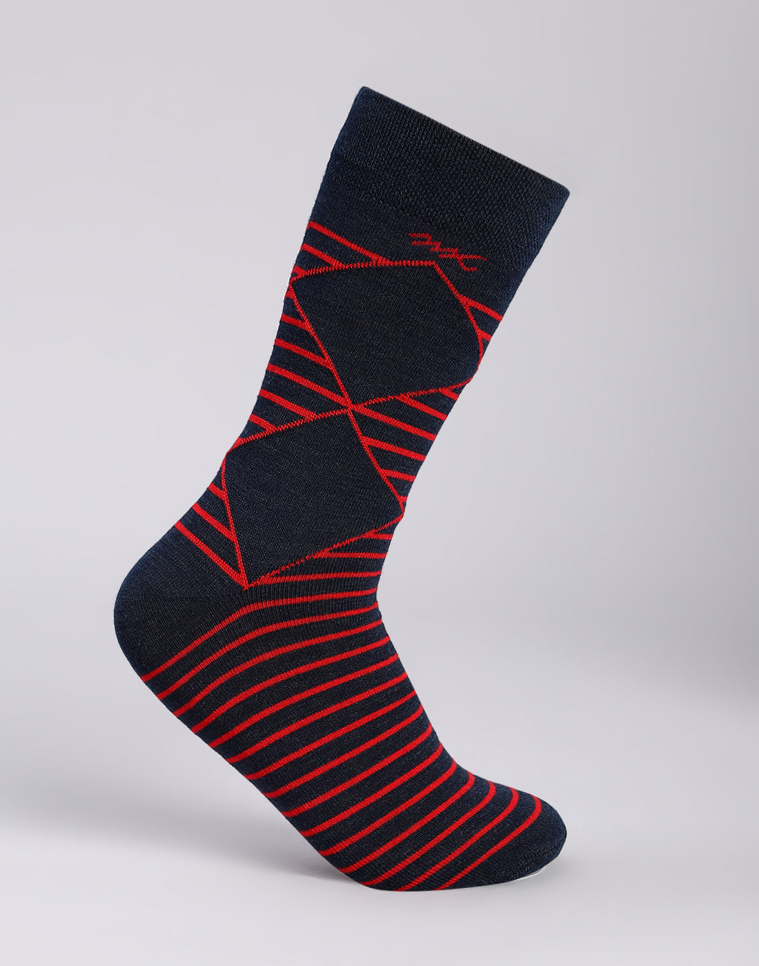 Men Cotton Blend Self Design Calf Length Socks (1 Pair)