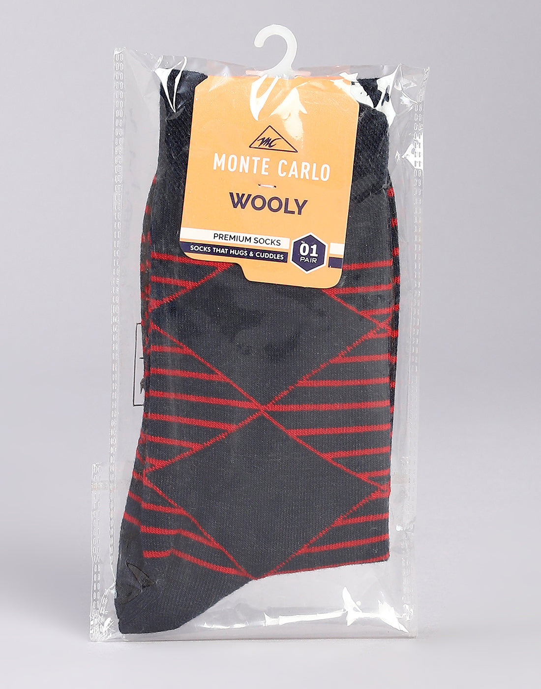 Men Cotton Blend Self Design Calf Length Socks (1 Pair)