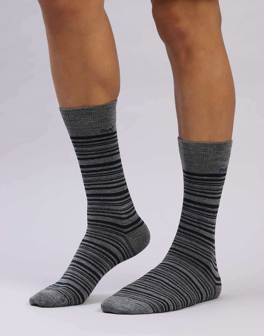 Men Cotton Blend Self Design Calf Length Socks (1 Pair)