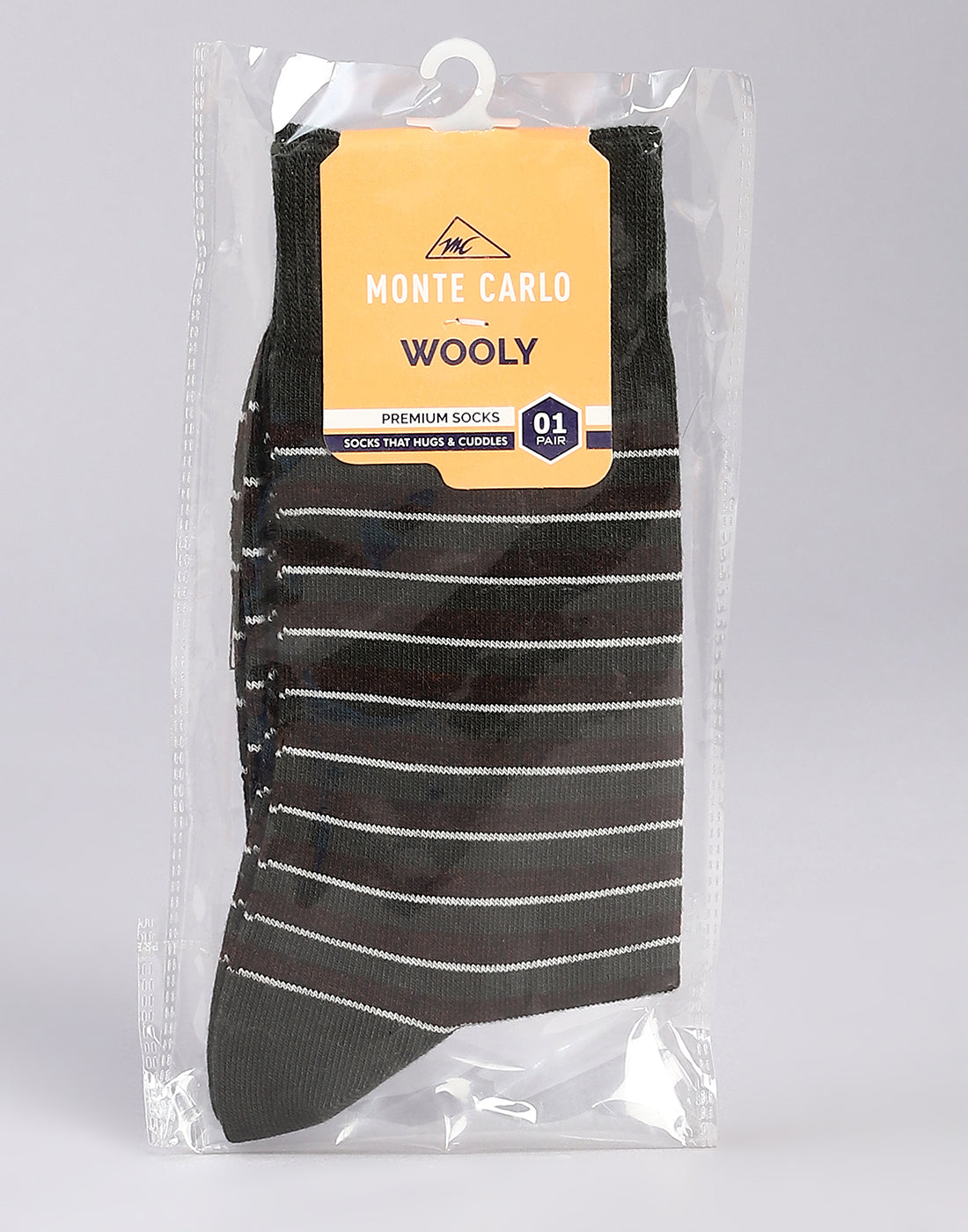 Men Cotton Blend Self Design Calf Length Socks (1 Pair)