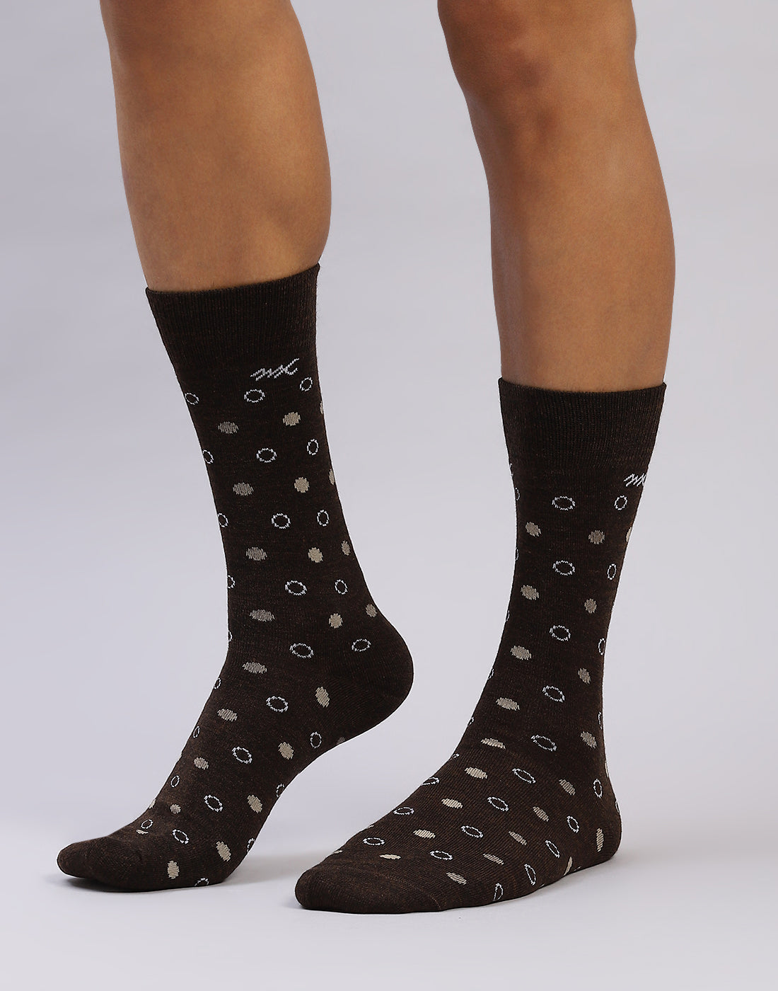 Men Cotton Blend Self Design Calf Length Socks (1 Pair)