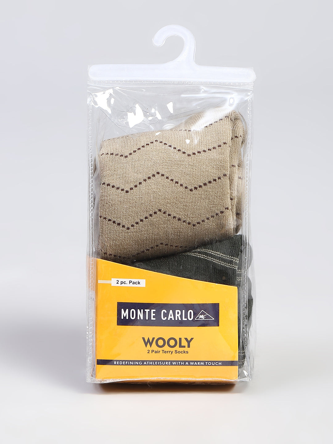 Men Wool blend Stripe Calf Length Socks (Pack of 2)