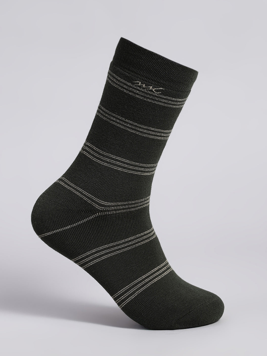 Men Wool blend Stripe Calf Length Socks (Pack of 2)