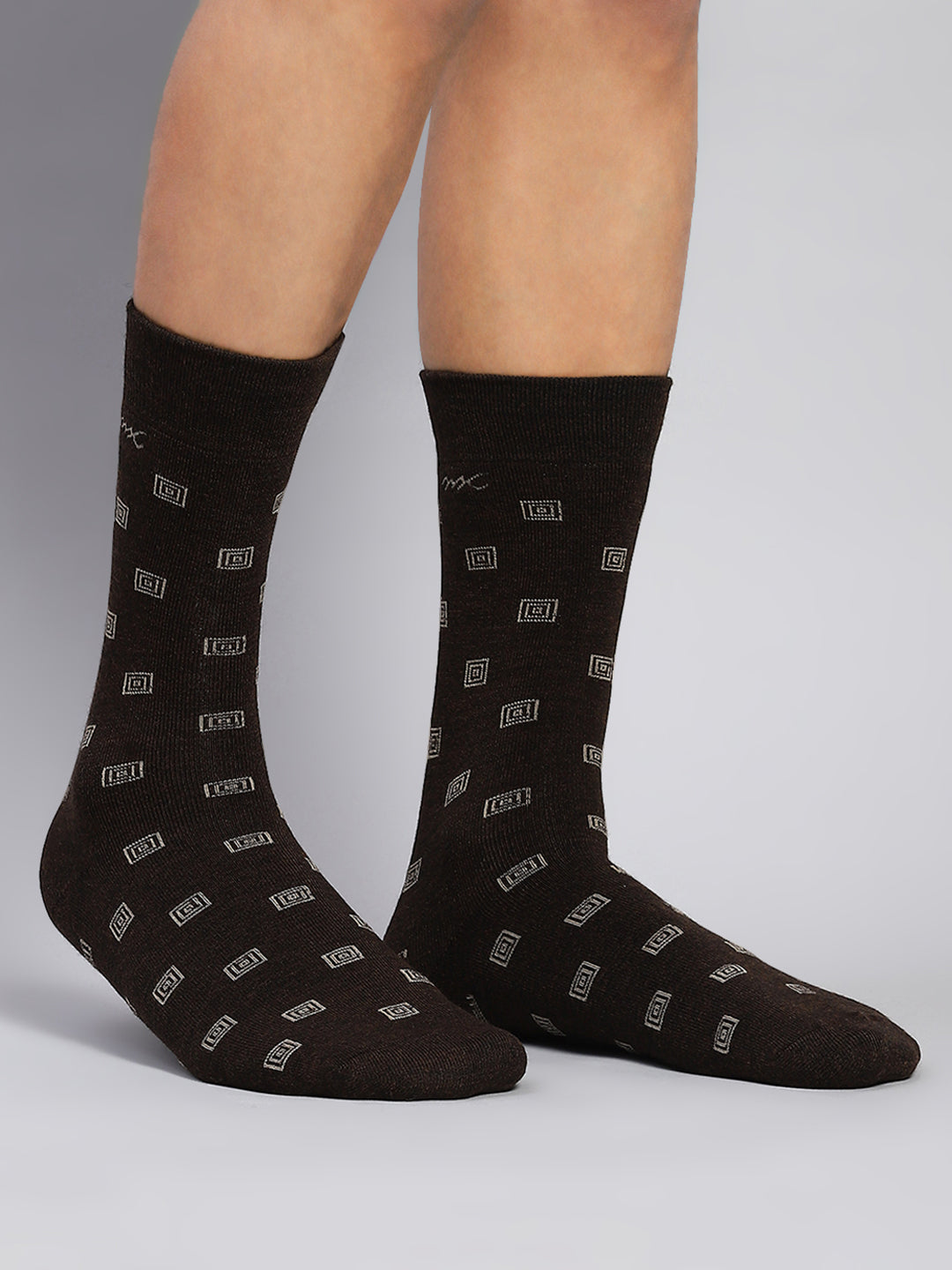 Men Wool blend Self Design Calf Length Socks (Pack of 2)