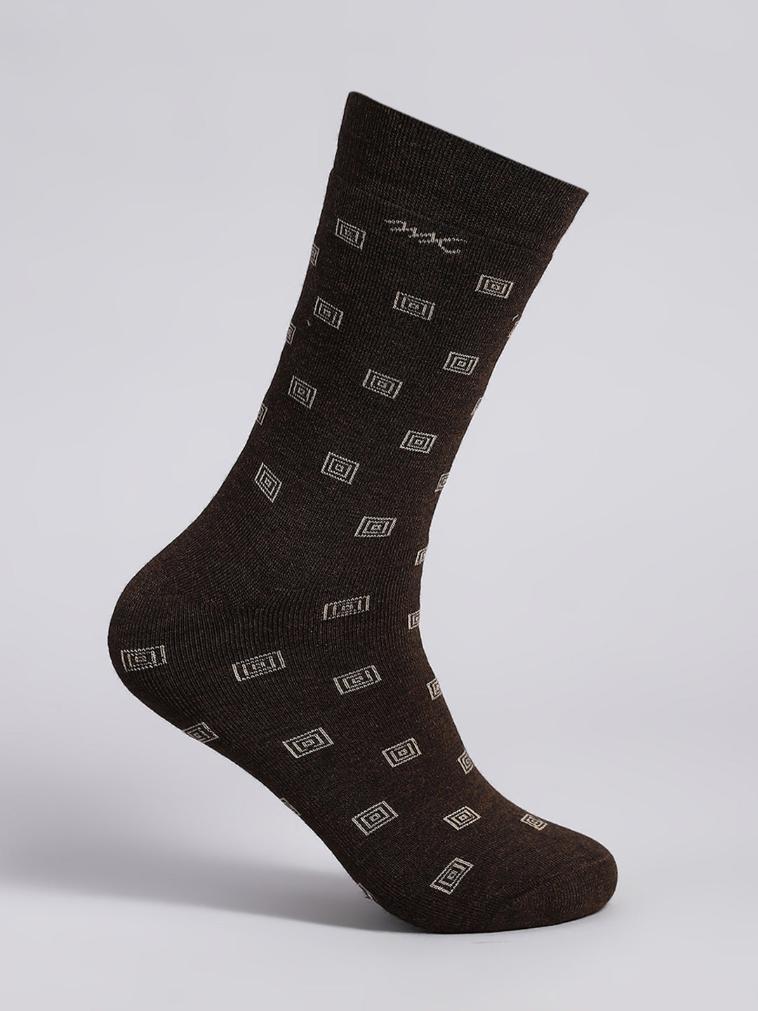 Men Wool blend Self Design Calf Length Socks (Pack of 2)