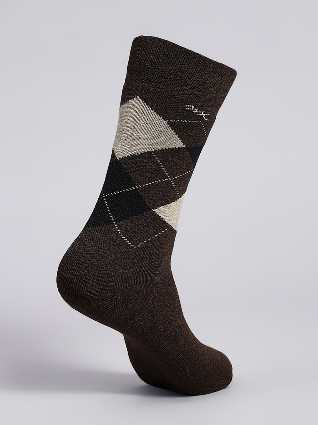 Men Wool blend Self Design Calf Length Socks (Pack of 2)