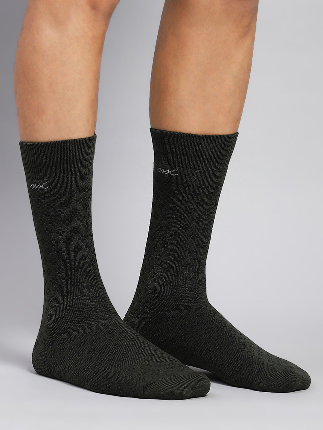 Men Wool blend Self Design Calf Length Socks (Pack of 2)