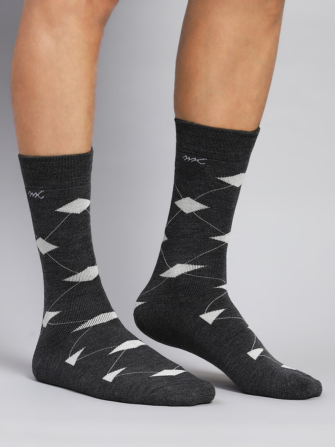 Men Wool blend Self Design Calf Length Socks (Pack of 2)