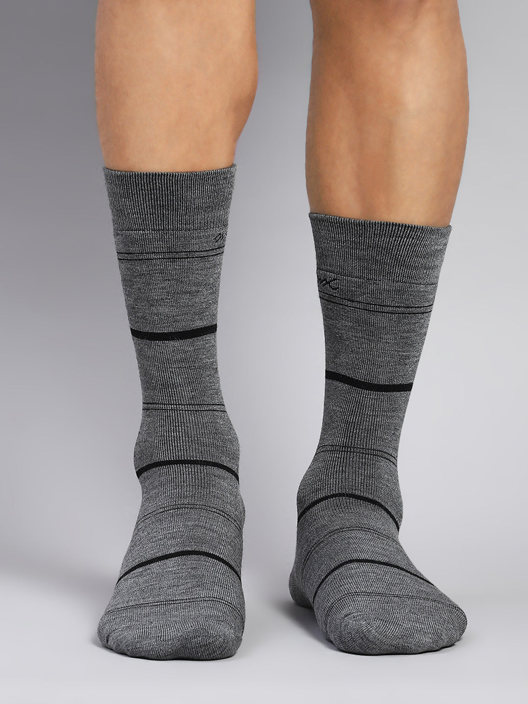 Men Wool blend Self Design Calf Length Socks (Pack of 2)