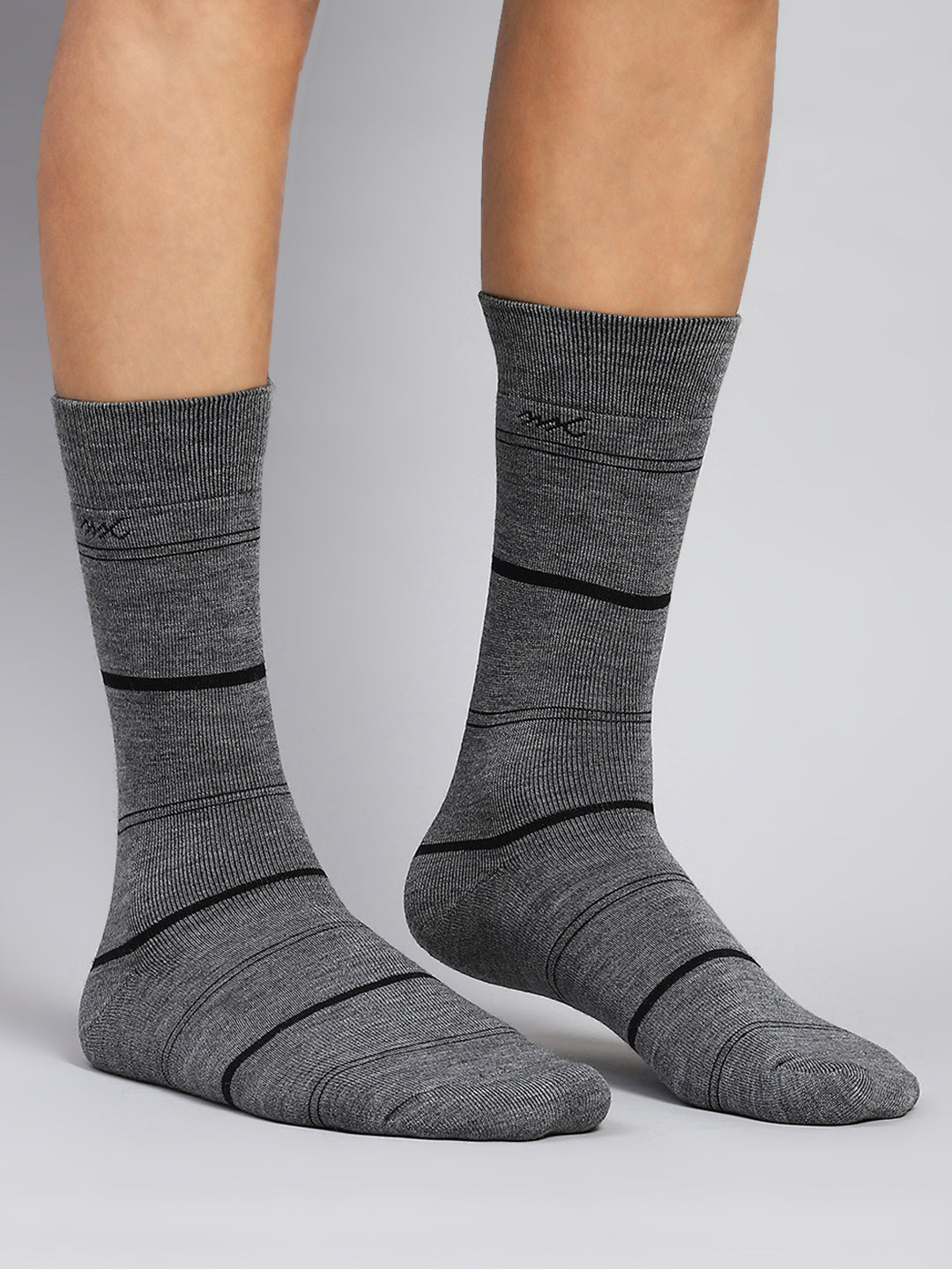Men Wool blend Self Design Calf Length Socks (Pack of 2)
