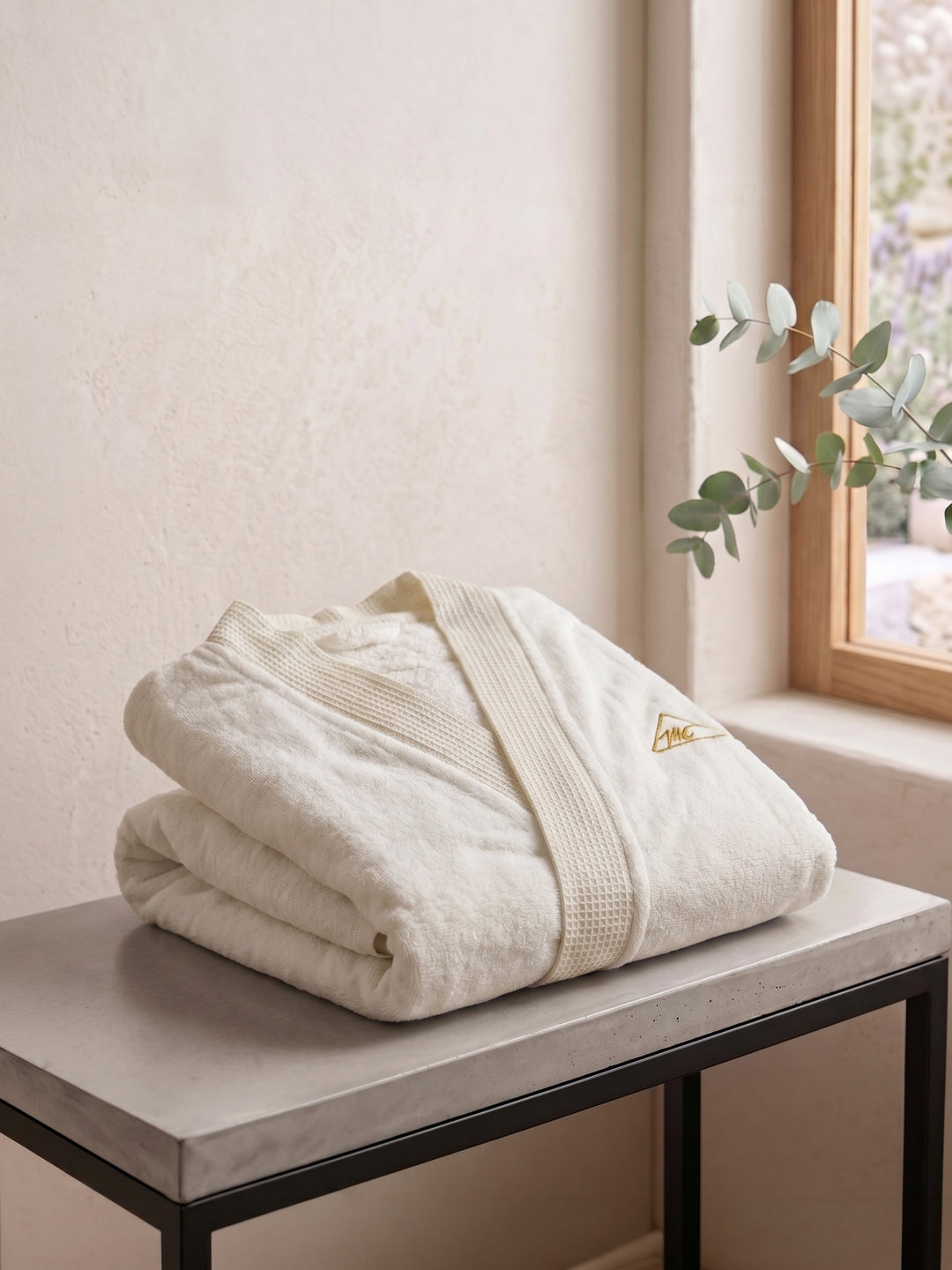 Monte Carlo Unisex Knee Length Solid Cotton Bath Robe 380 GSM with Belt and Pockets