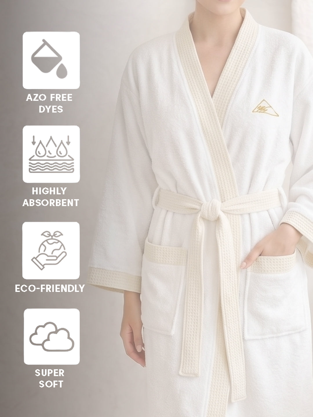 Monte Carlo Unisex Knee Length Solid Cotton Bath Robe 380 GSM with Belt and Pockets