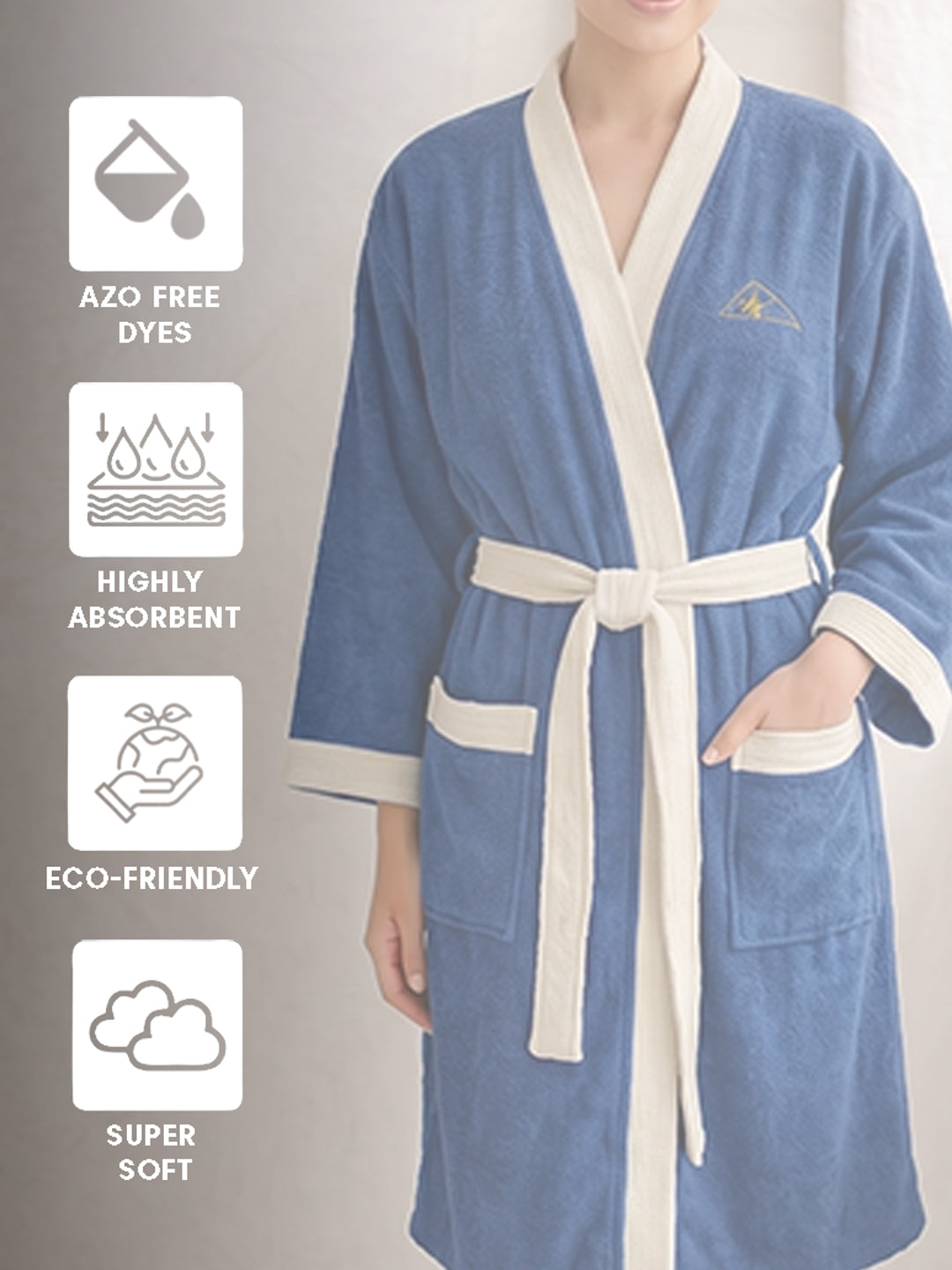 Monte Carlo Unisex Knee Length Solid Cotton Bath Robe 380 GSM with Belt and Pockets