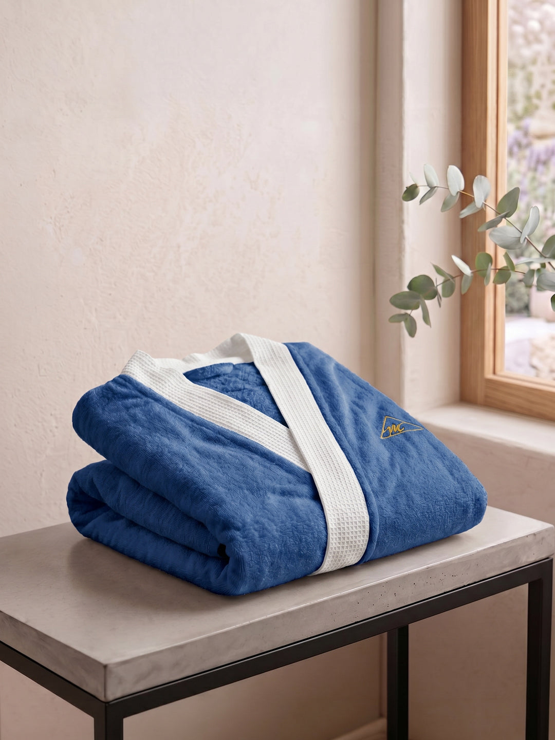 Monte Carlo Unisex Knee Length Solid Cotton Bath Robe 380 GSM with Belt and Pockets