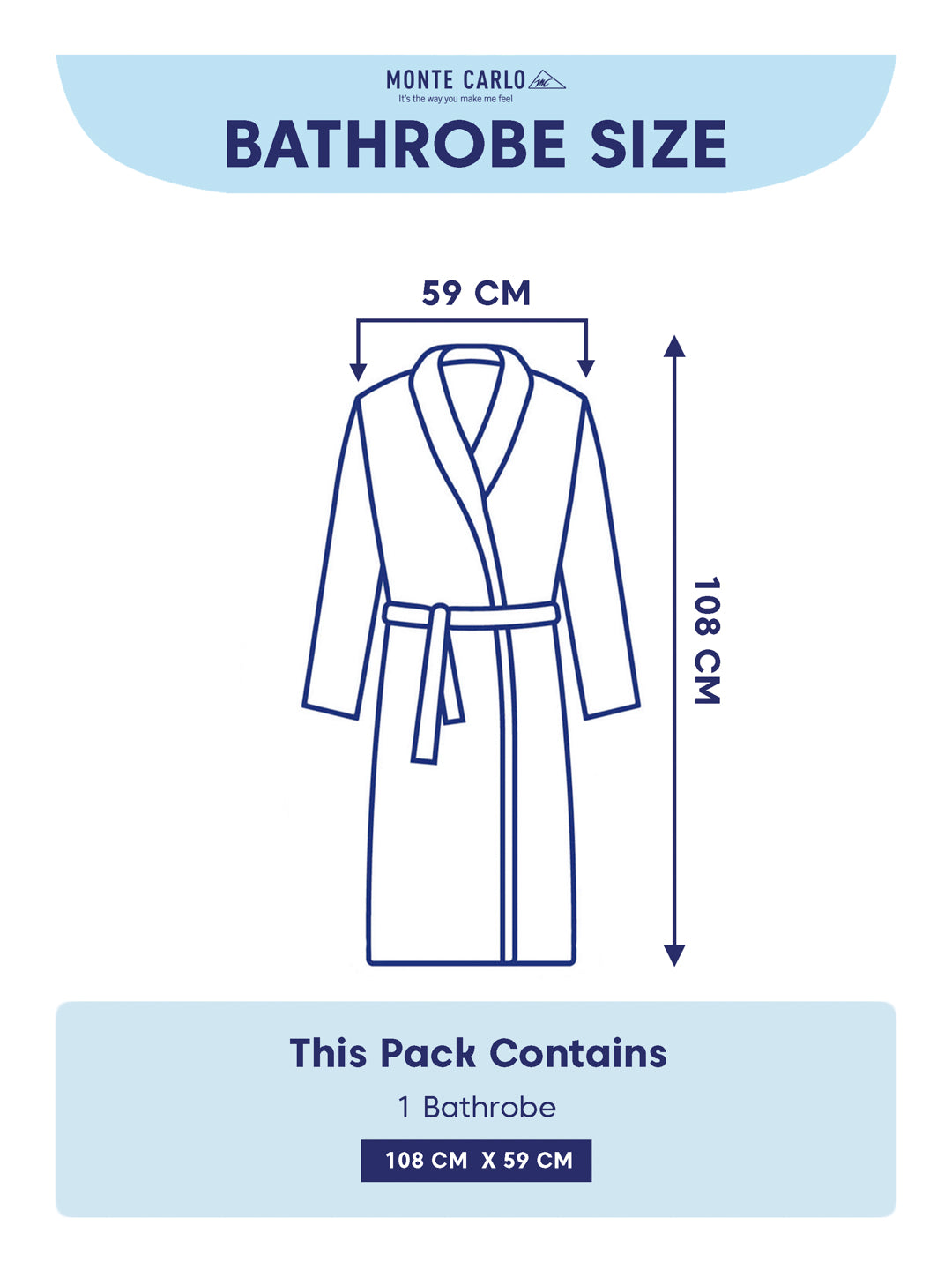 Monte Carlo Unisex Knee Length Solid Cotton Bath Robe 380 GSM with Belt and Pockets