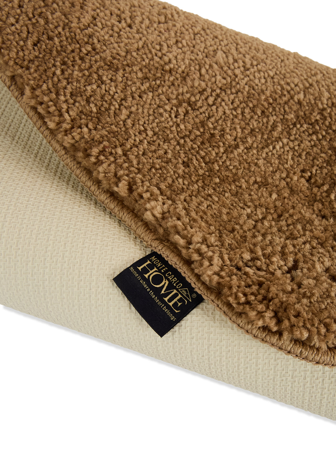 Monte Carlo Brown Solid Polyester 2000 GSM Soft and Absorbent Anti-Skid Bath Mat