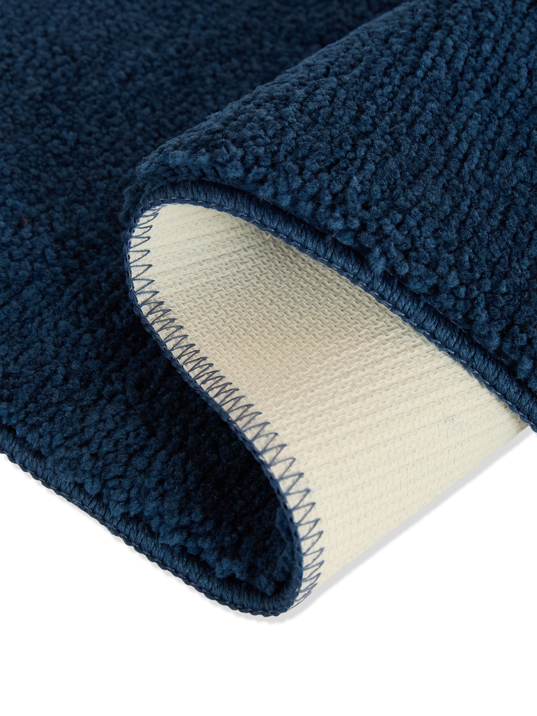 Monte Carlo Navy Blue Solid Polyester 2000 GSM Soft and Absorbent Anti-Skid Bath Mat