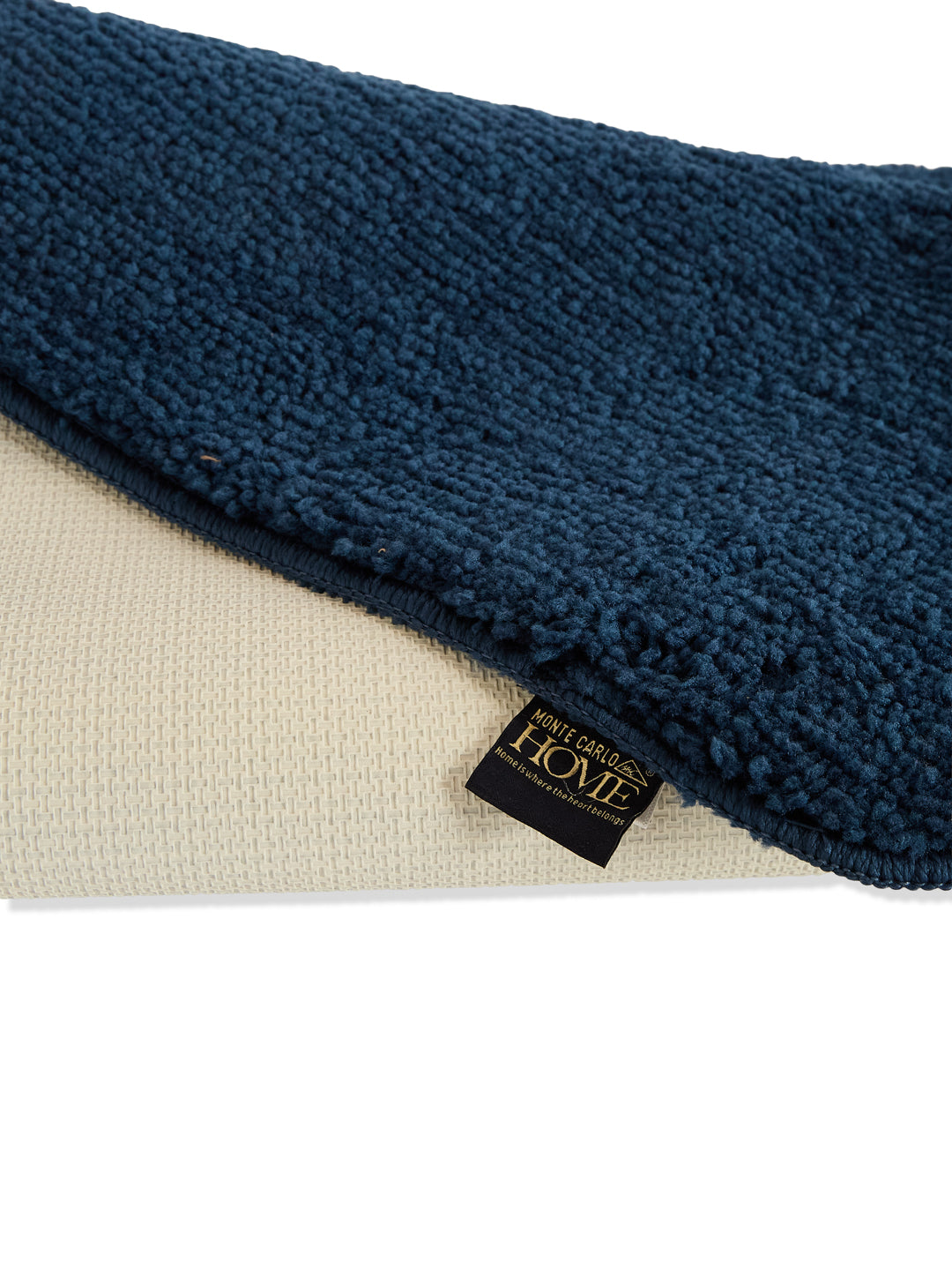 Monte Carlo Navy Blue Solid Polyester 2000 GSM Soft and Absorbent Anti-Skid Bath Mat