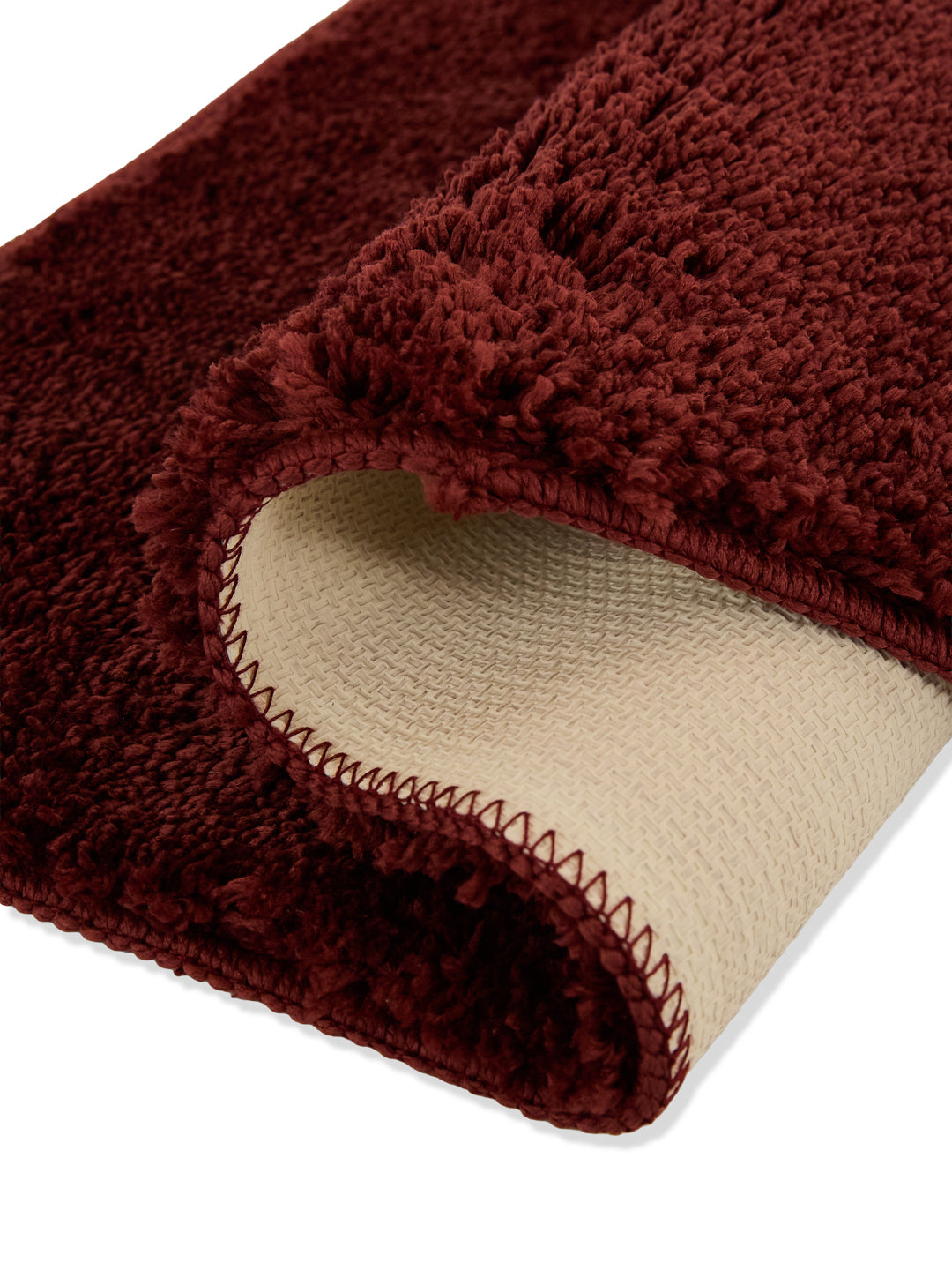 Monte Carlo Maroon Solid Polyester 2000 GSM Soft and Absorbent Anti-Skid Bath Mat