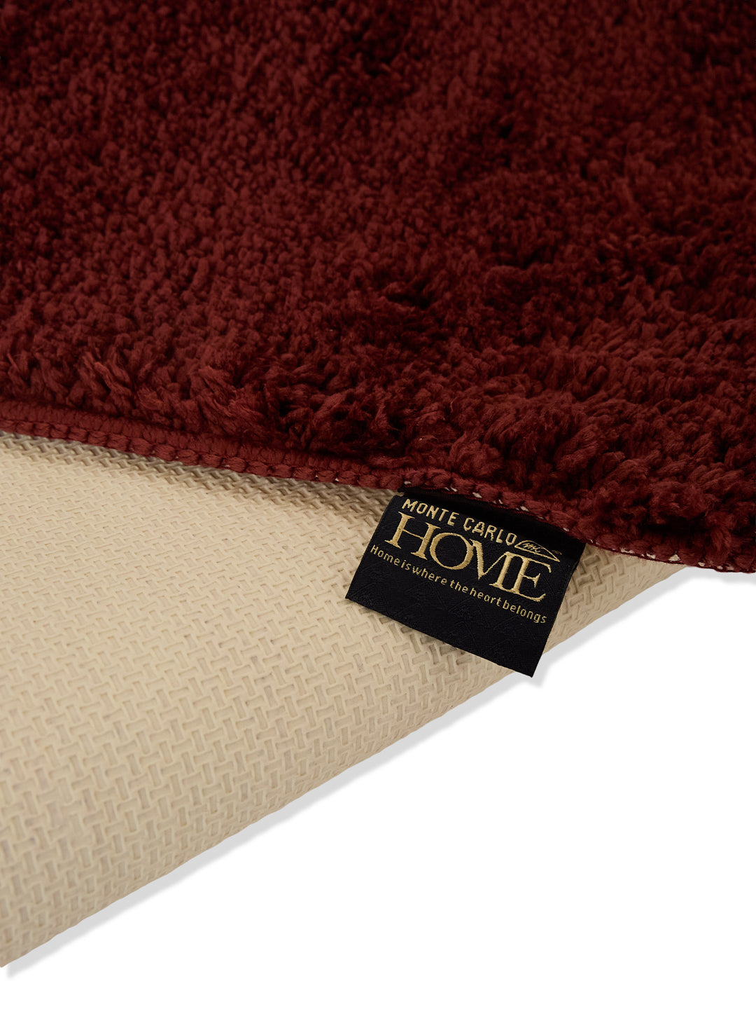 Monte Carlo Maroon Solid Polyester 2000 GSM Soft and Absorbent Anti-Skid Bath Mat
