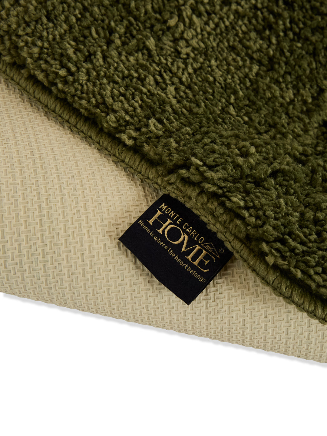 Monte Carlo Olive Solid Polyester 2000 GSM Soft and Absorbent Anti-Skid Bath Mat