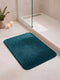Monte Carlo Teal Blue Solid Polyester 2000 GSM Soft and Absorbent Anti-Skid Bath Mat